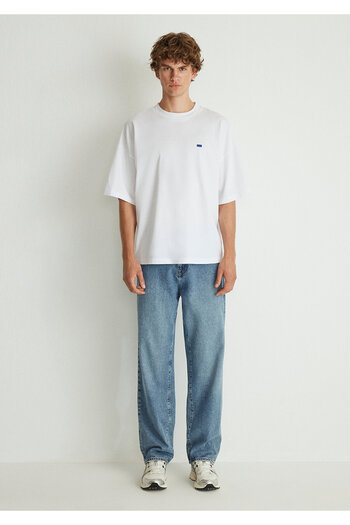 Mavi Crew Neck Basic White Tričko Oversize / Široký střih0611931-620