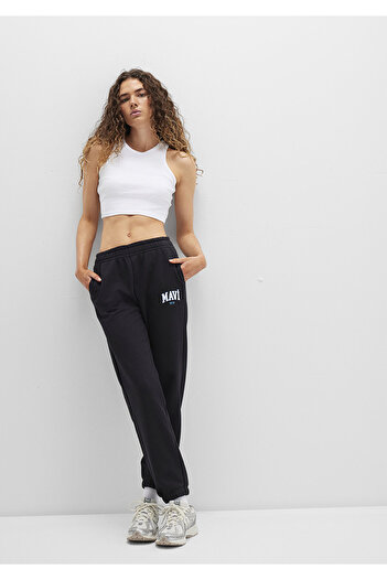 Mavi Logo Printed Black Sweatpants1010757-900