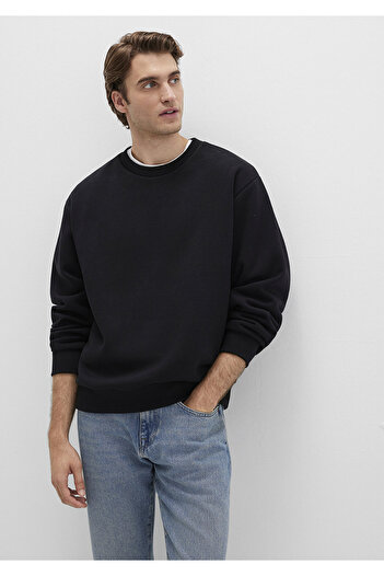 Mavi Black Crew Neck Sweatshirt - Basic Model 0S10276-900