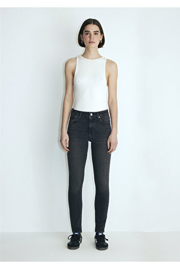 Mavi Tess M Girly - Dark Gray Jean Trousers100328-86444