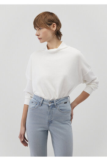 Mavi Lux Touch White Modal Sweatshirt - Tencel Tm 1611224 -70057