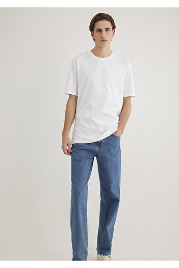 Mavi White Logo Printed Loose Cut T-Shirt -0611313-620