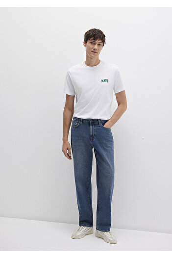 Mavi Bílé tričko s logem Regular Fit / normální střih 0611714-620