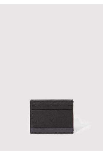 Mavi Black Leather Seal Logo Card Holder -092023-900