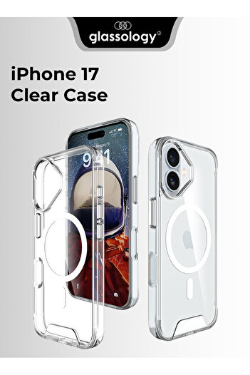 Glassology Magnetic Clear Case Compatible with iPhone 17 Slim Transparent Protective Cover with Magn