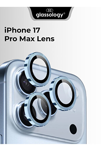 Glassology Camera Lens Protector Compatible with iPhone 17 Pro/Pro Max – Blue, Scratch Resistant
