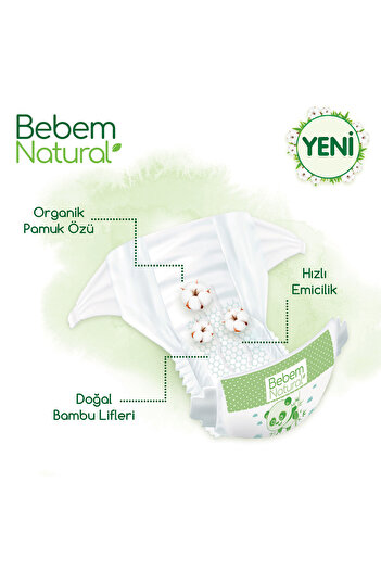 Bebem Natural Bebek Bezi 4 Beden Maxi Ultra Ekonomik Paket 208 Adet
