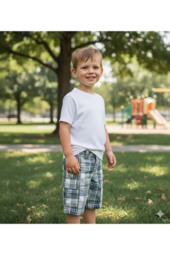 Gymboree Boys Green Plaid Bermuda Shorts