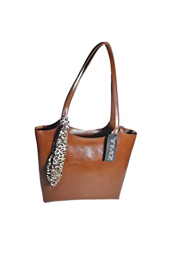 YMZBAG Women's Scarf-Style Zippered Curved Shopper Hand and Shoulder Bag
