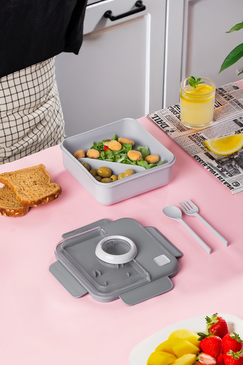 Porsima L-00927 Lunch Box with Spoon and Fork - Portable Lunch Box - Lunch Box 1250 ml