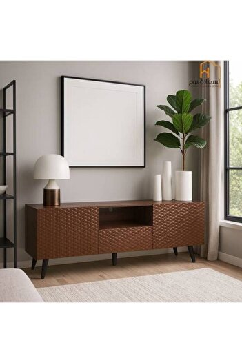 Al Saada Home وحدة تلفزيون فاخرة - 180×40×61 سم - بني