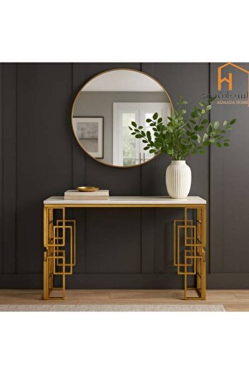 Al Saada Home Entrance Console - Marble - 80 x 40 x 140 cm