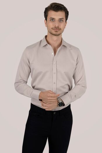Etikmen Sütlü Kahve Slimfit Erkek Gömlek
