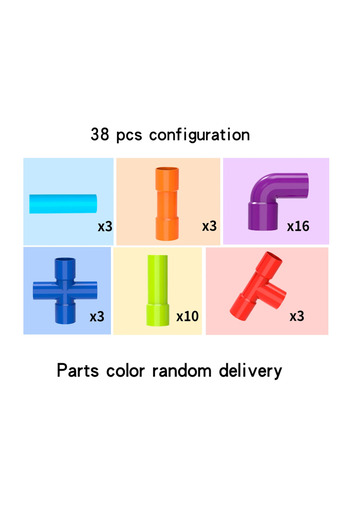 Choice 38pcs Random color Pipe Building Toys, Early Learning Educational Tubular Pipes, Kids Building Block