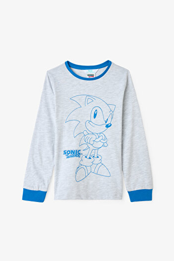 Penti Navy Blue Boys' Sonic Long Sleeve Cotton Pajama Set