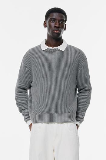 Pull & Bear Asit Yıkamalı Örgü Kazak