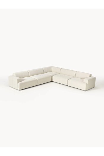 S Home Design Concept Molly 5 Modül Köşe Koltuk, Kırık Beyaz Keten 290x290 cm