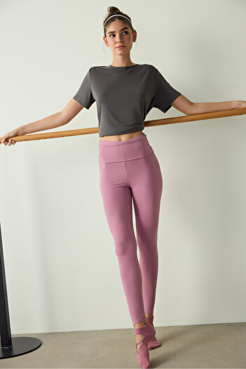 Penti Lilac High Waist Lightly Supported Foldable Sports Leggings