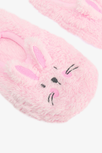 Penti Pink Girl's Rabbit Rabbit Embroidered Accessory Non-Slip Based Home Set