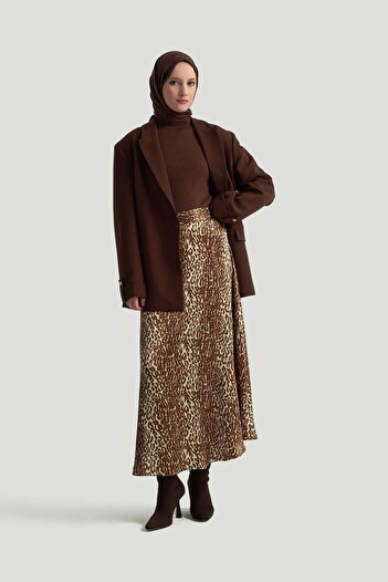 Armine TREND ARMINE TREND Fusta cu imprimeu leopard-Maro 24KT103