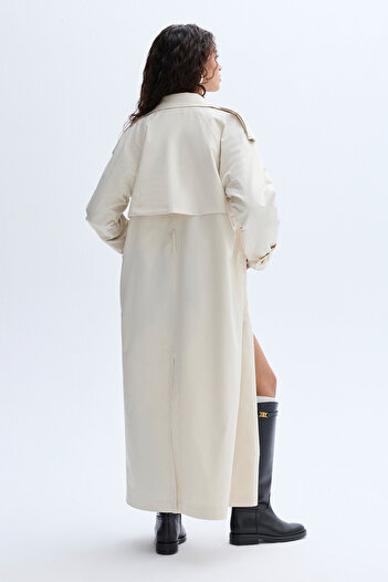 Mudo BAĞLAMALI UZUN OVERSIZE TRENÇKOT