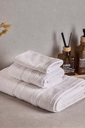 Perotti Towy White 100% Cotton 3-Piece Bath Towel Set