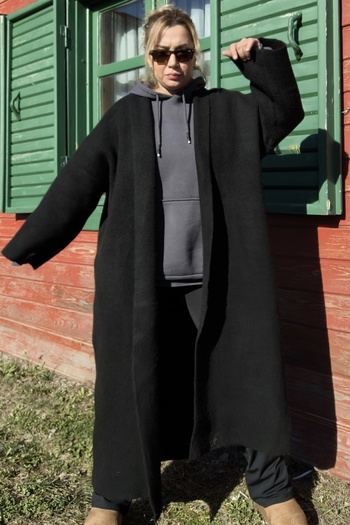 MADAMMERY Thick Long Oversize Loose Cardigan Large Size Matching