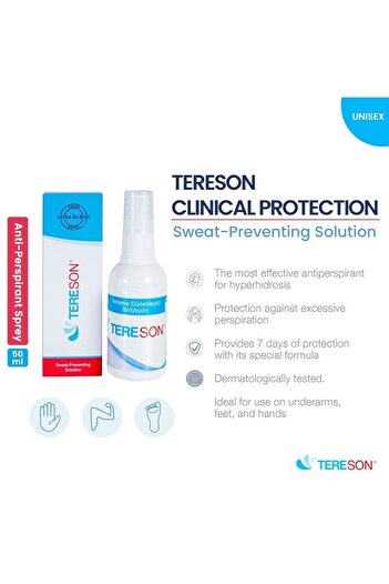 Tereson El,ayak, Koltuk Altı Terleme Önleyici Ve Ter Kokusuna Karşı Koruma Antiperspirant Sprey 3x50 ml