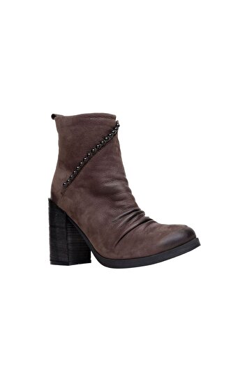 BUENO Shoes Brown Nubuck Women's Heeled Boots 01Wp5206