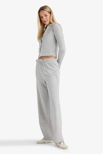 DeFacto Okul Straight Fit Beli Lastikli Eşofman Altı Uzun Boy Bağcıklı Cepli Basic Düz D6667ax24wn