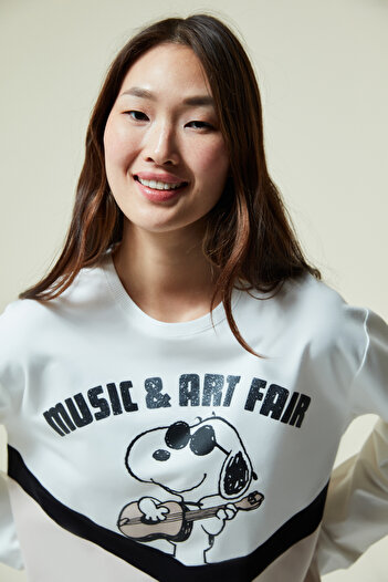 Penti Multicolored Snoopy Music&Art Sweatshirt Pajama Top