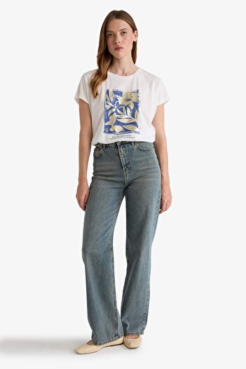 DeFacto Crew Neck Floral Short Sleeve T-Shirt G1882Ax25Au