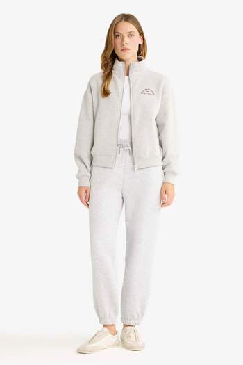 DeFacto Basic Plain Pocketed Waist Lace-Up Thick Jogger Sweatpants F9622Ax25Au