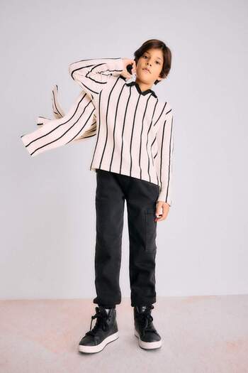 DeFacto Boy's Polo Neck Waffle Long Sleeve T-Shirt G2665A825Au