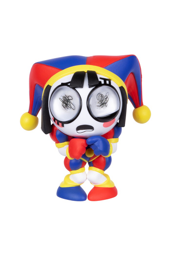 TOYFEST Amazing Digital Circus Pomni Vinyl Figure + Collectible Card Featuring Vibrating Jittery Eyes -10 cm