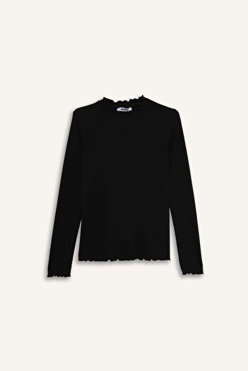 DeFacto Slim Fit Half Turtleneck Twill Camisole Basic Μακρυμάνικο T-shirt B2389AX24SP