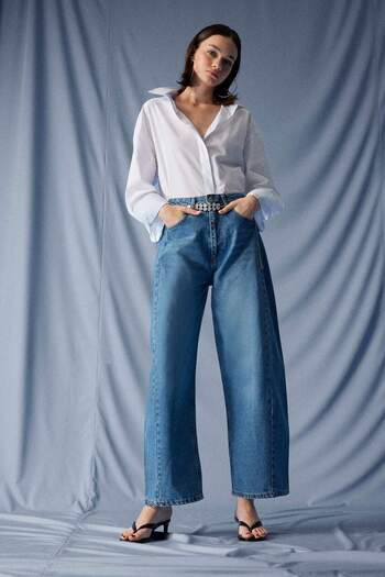 DeFacto Barrel Fit Ψηλόμεσο Παντελόνι Jean Washed F7652AX25AU
