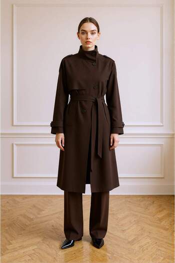 DeFacto Regular Fit Cotton Trench Coat F5519Ax25Au