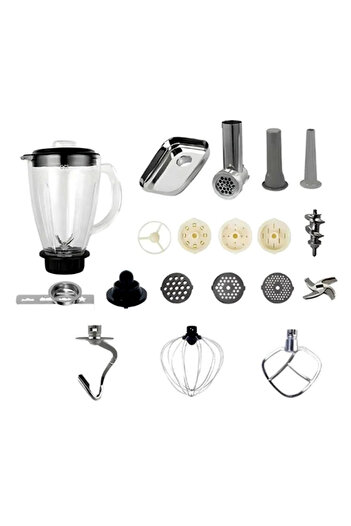 ROBX Sr50 Döküm Gövde 7 Litre Içli Köfte Hamur Yoğurma Kıyma Çekme Erişte Blender Çıpıcı mixer Set