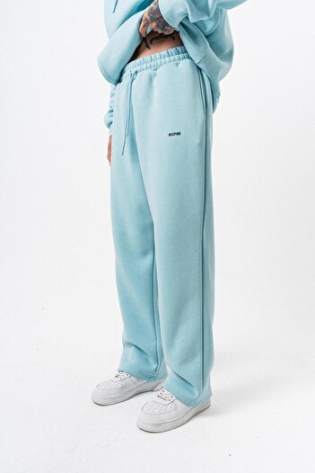 Respire Men's Basic Baggy Sweatpants with Text Detail Baby Blue