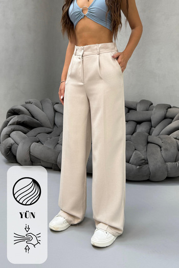 BİKELİFE Women's High Waist Wide Leg Loose Fit Casual Palazzo Pants