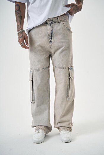 Respire Ανδρικό παντελόνι Washed Parachute Cargo Baggy A.Μπλε