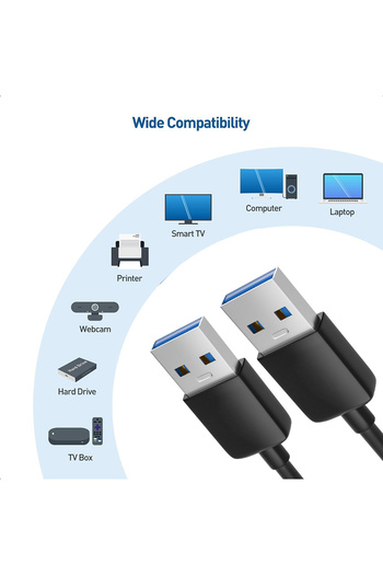 Choice 0.45M 1PCS USB 3.0 Cable Short Type A USB 3.0 Male to Male cord for Laptop Cooling Fan/pad,Camera,US