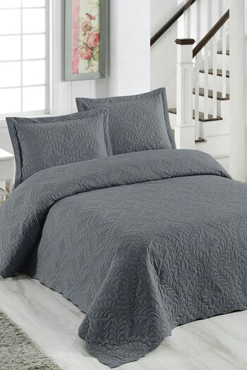 Örtüm Ivy Anthracite Quilted - Double Bedspread