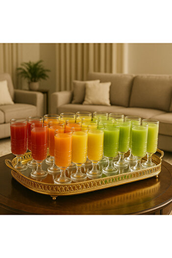 Dania كاسات عصير ترحيبي ميني زجاج 95 مل 6 قطعة Drink is welcome