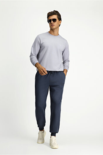 Kiğılı Crew Neck Regular Fit Embroidered Cotton Sweatshirt