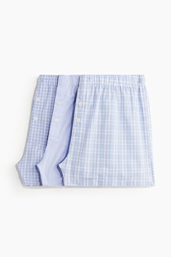 H&M 3’lü Pamuklu Dokuma Boxer Şort