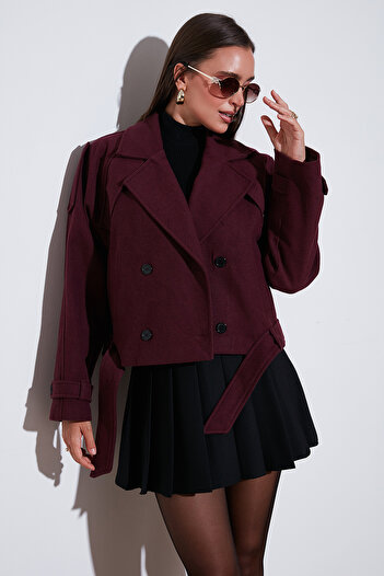 Lela Cotton Regular Fit Soft Textured Cashew Short Coat Coat 6810286
