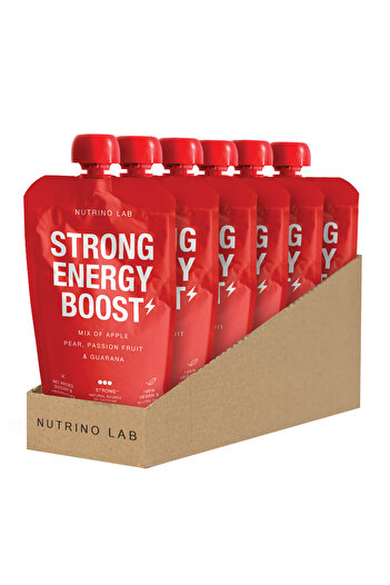 NUTRINO LAB STRONG ENERGY BOOST apple, pear, passion fruit, guarana puree 6 x 180g