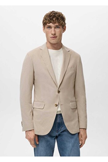 MANGO Man Verner dar kesim pamuklu blazer ceket